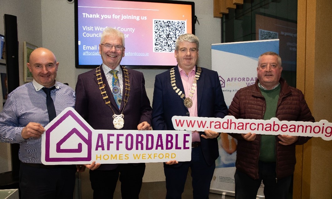 Photo – L-R, Cllr. Nicky Boland Gorey/Kilmuckridge MD, Cllr. Pip Breen Cathaoirleach WCC, Cllr. Oliver Walsh, Cathaoirleach Gorey/Kilmuckridge MD, Cllr. Donal Kenny Gorey/Kilmuckridge MD.