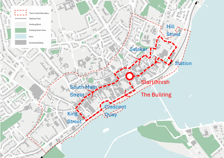 walking loop map of proposed walkabout