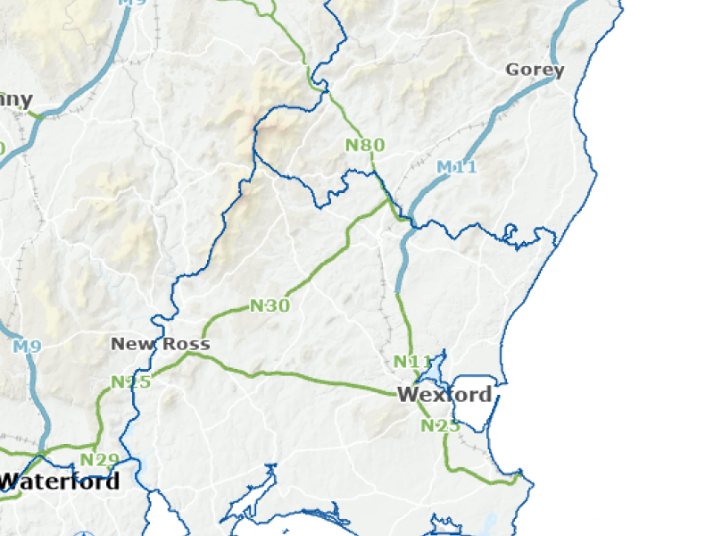 Boundaries outline of Wexford Constituency